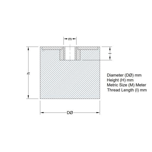 Female Flat Buffers M4 M6 M8 M10 M12 M16 / Type E