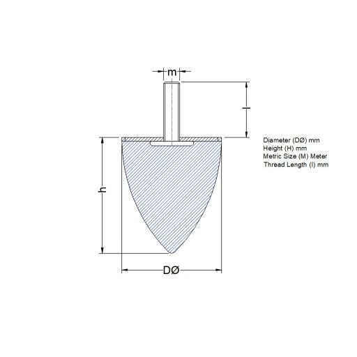 Conical Buffers Mounts M4 M6 M8 M10 M12 M16 / Type KP